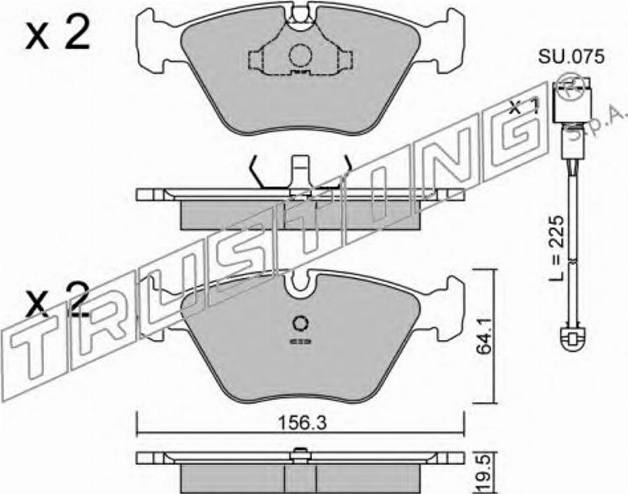 Trusting 124.0W - Тормозные колодки, дисковые, комплект autodnr.net