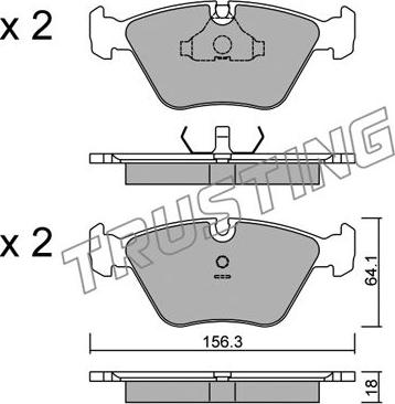 Trusting 124.2 - Тормозные колодки, дисковые, комплект avtokuzovplus.com.ua