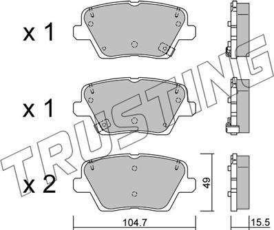 Trusting 1243.0 - Гальмівні колодки, дискові гальма autocars.com.ua