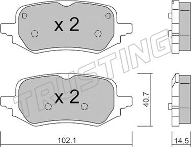 Trusting 1248.0 - Тормозные колодки, дисковые, комплект avtokuzovplus.com.ua