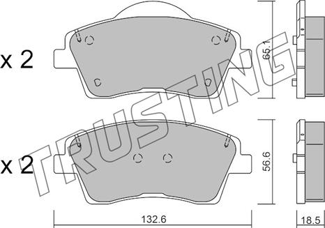 Trusting 1249.0 - Гальмівні колодки, дискові гальма autocars.com.ua