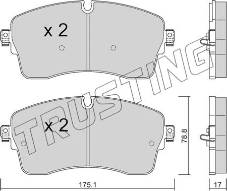 Trusting 1250.0 - Гальмівні колодки, дискові гальма autocars.com.ua