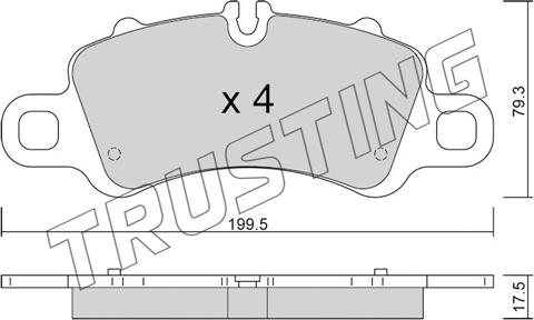 Trusting 1254.0 - Гальмівні колодки, дискові гальма autocars.com.ua