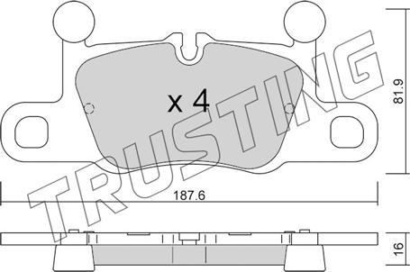 Trusting 1258.0 - Гальмівні колодки, дискові гальма autocars.com.ua