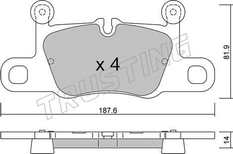 Trusting 1258.1 - Тормозные колодки, дисковые, комплект autodnr.net