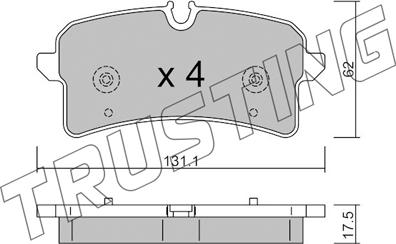 Trusting 1261.0 - Тормозные колодки, дисковые, комплект avtokuzovplus.com.ua