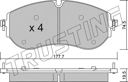 Trusting 1262.0 - Гальмівні колодки, дискові гальма autocars.com.ua