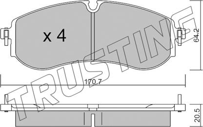 Trusting 1263.0 - Гальмівні колодки, дискові гальма autocars.com.ua