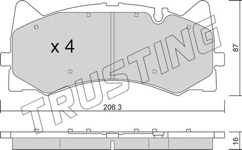 Trusting 1271.0 - Гальмівні колодки, дискові гальма autocars.com.ua