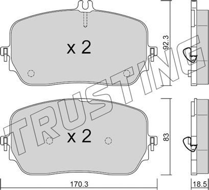 Trusting 1272.0 - Гальмівні колодки, дискові гальма autocars.com.ua