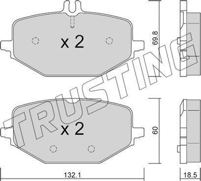 Trusting 1274.0 - Гальмівні колодки, дискові гальма autocars.com.ua