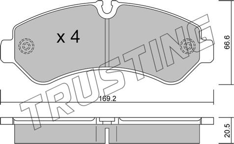 Trusting 1276.0 - Тормозные колодки, дисковые, комплект avtokuzovplus.com.ua