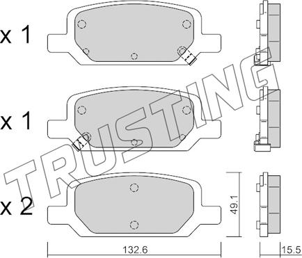 Trusting 1278.0 - Гальмівні колодки, дискові гальма autocars.com.ua