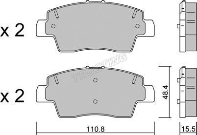 Trusting 1285.0 - Тормозные колодки, дисковые, комплект avtokuzovplus.com.ua