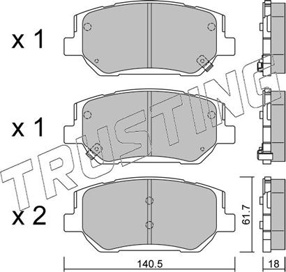 Trusting 1297.0 - Гальмівні колодки, дискові гальма autocars.com.ua