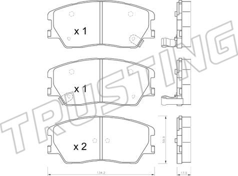 Trusting 1305.0 - Гальмівні колодки, дискові гальма autocars.com.ua