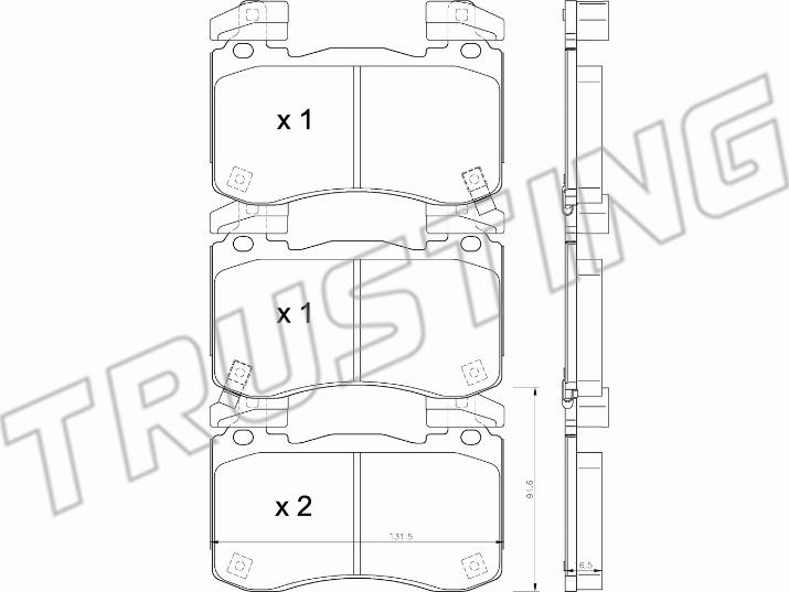 Trusting 1306.0 - Тормозные колодки, дисковые, комплект avtokuzovplus.com.ua