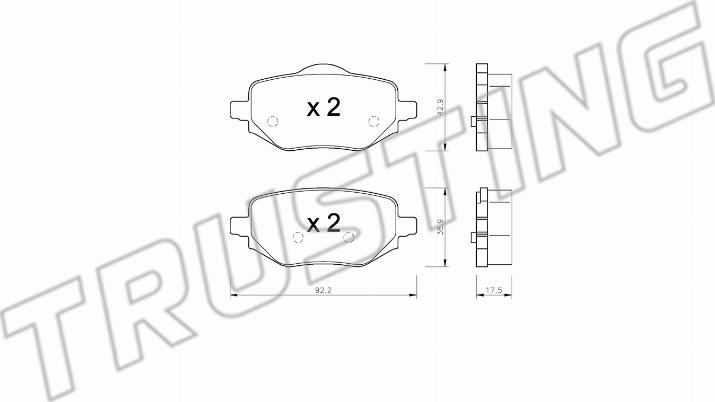 Trusting 1323.0 - Тормозные колодки, дисковые, комплект autodnr.net