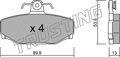 Trusting 133.0 - Гальмівні колодки, дискові гальма autocars.com.ua