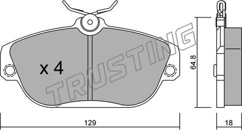 Trusting 134.0 - Тормозные колодки, дисковые, комплект avtokuzovplus.com.ua