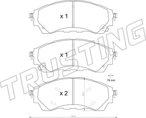 Trusting 1343.0 - Гальмівні колодки, дискові гальма autocars.com.ua