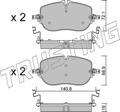 Trusting 1356.0 - Тормозные колодки, дисковые, комплект autodnr.net