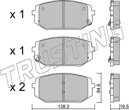 Trusting 1361.0 - Тормозные колодки, дисковые, комплект autodnr.net