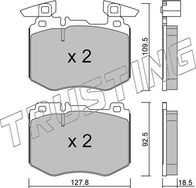 Trusting 1388.0 - Тормозные колодки, дисковые, комплект avtokuzovplus.com.ua