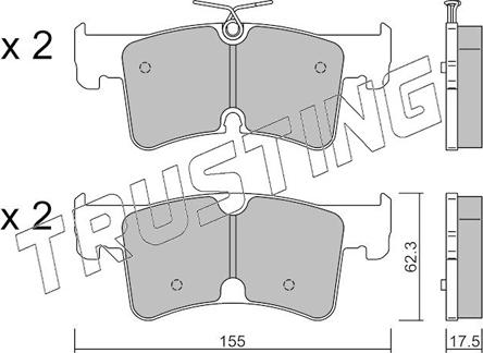 Trusting 1389.0 - Тормозные колодки, дисковые, комплект autodnr.net