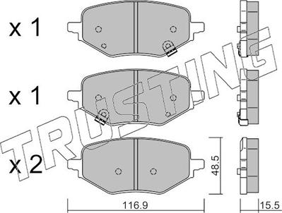 Trusting 1394.0 - Гальмівні колодки, дискові гальма autocars.com.ua