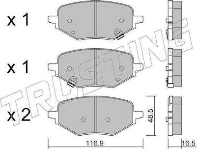 Trusting 1394.1 - Гальмівні колодки, дискові гальма autocars.com.ua