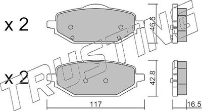 Trusting 1395.0 - Гальмівні колодки, дискові гальма autocars.com.ua