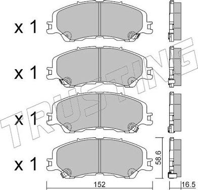 Trusting 1450.0 - Гальмівні колодки, дискові гальма autocars.com.ua