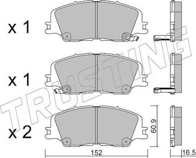 Trusting 1451.0 - Гальмівні колодки, дискові гальма autocars.com.ua