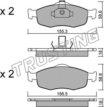 Trusting 148.0 - Тормозные колодки, дисковые, комплект avtokuzovplus.com.ua