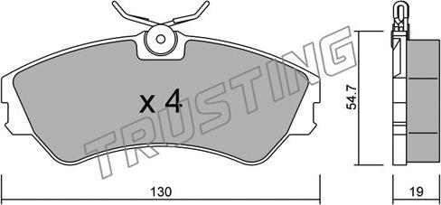 Trusting 165.0 - Тормозные колодки, дисковые, комплект avtokuzovplus.com.ua