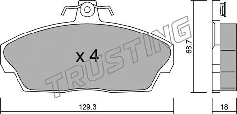 Trusting 177.1 - Тормозные колодки, дисковые, комплект avtokuzovplus.com.ua