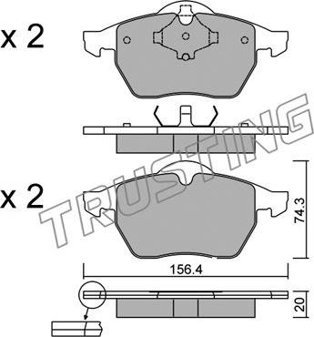 Trusting 188.2 - Тормозные колодки, дисковые, комплект avtokuzovplus.com.ua