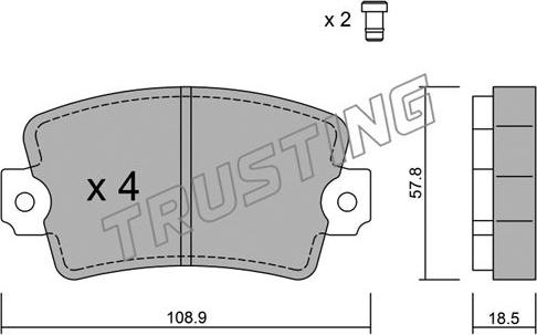 Trusting 193.0 - Тормозные колодки, дисковые, комплект avtokuzovplus.com.ua