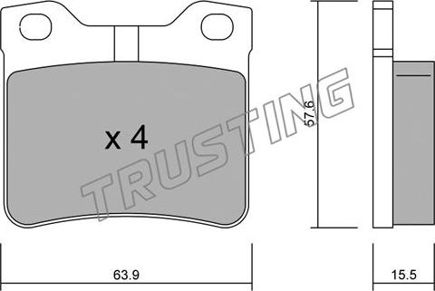 Trusting 199.1 - Тормозные колодки, дисковые, комплект avtokuzovplus.com.ua