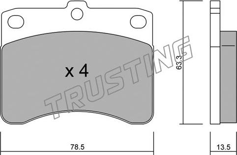 Trusting 210.0 - Тормозные колодки, дисковые, комплект avtokuzovplus.com.ua