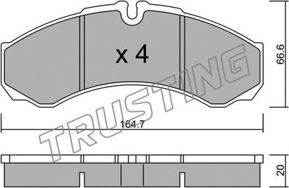 Trusting 221.6 - Тормозные колодки, дисковые, комплект avtokuzovplus.com.ua