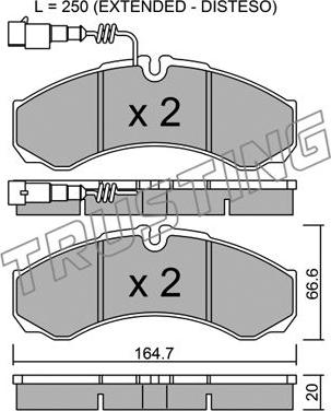 Trusting 221.9 - Гальмівні колодки, дискові гальма autocars.com.ua