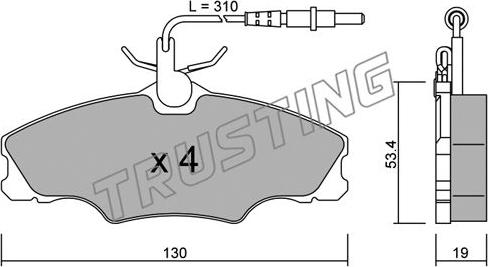 Trusting 222.0 - Гальмівні колодки, дискові гальма autocars.com.ua