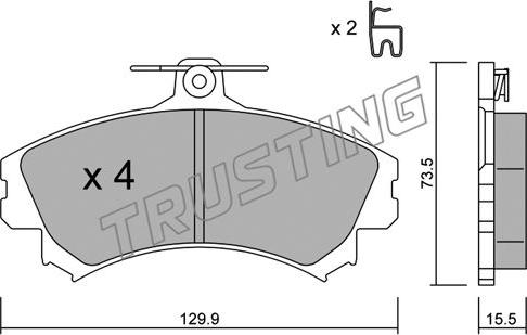 Trusting 225.0 - Тормозные колодки, дисковые, комплект avtokuzovplus.com.ua