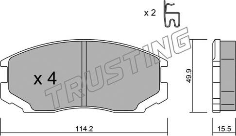 Trusting 230.1 - Тормозные колодки, дисковые, комплект avtokuzovplus.com.ua