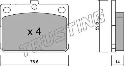 Trusting 237.0 - Тормозные колодки, дисковые, комплект avtokuzovplus.com.ua