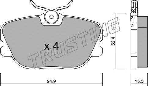 Trusting 244.0 - Тормозные колодки, дисковые, комплект avtokuzovplus.com.ua