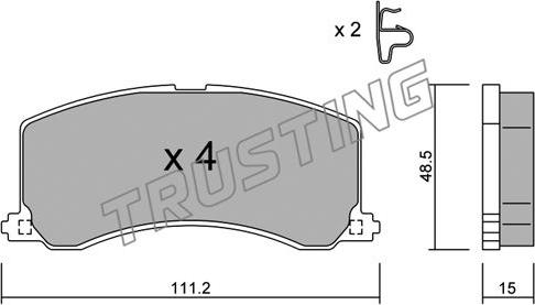 Trusting 257.0 - Тормозные колодки, дисковые, комплект avtokuzovplus.com.ua