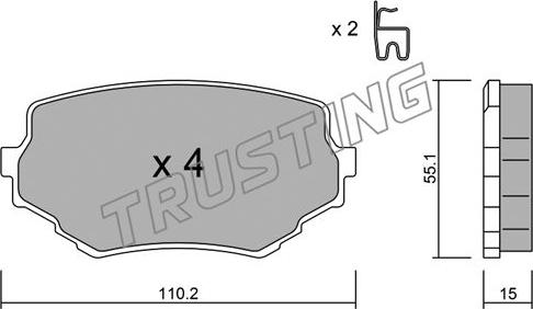 Trusting 258.0 - Гальмівні колодки, дискові гальма autocars.com.ua